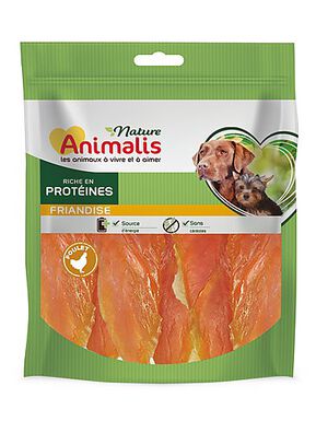 Animalis Nature - Friandises Tendres Escalopes de Poulet pour Chien - 250g