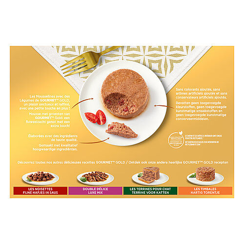 GOURMET - Bo&icirc;tes GOLD Les Mousselines avec des L&eacute;gumes pour chats - 12x85g Image num&eacute;ro 2