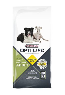 Opti Life  - Croquettes Medium Adult au Poulet pour Chiens - 12,5Kg