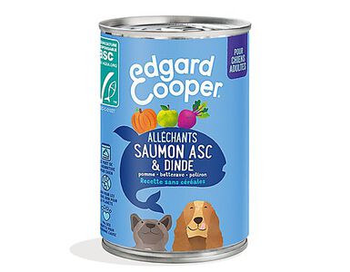 Edgard & Cooper - Boite sans Céréales Saumon et Dinde pour Chien Adulte - 400g