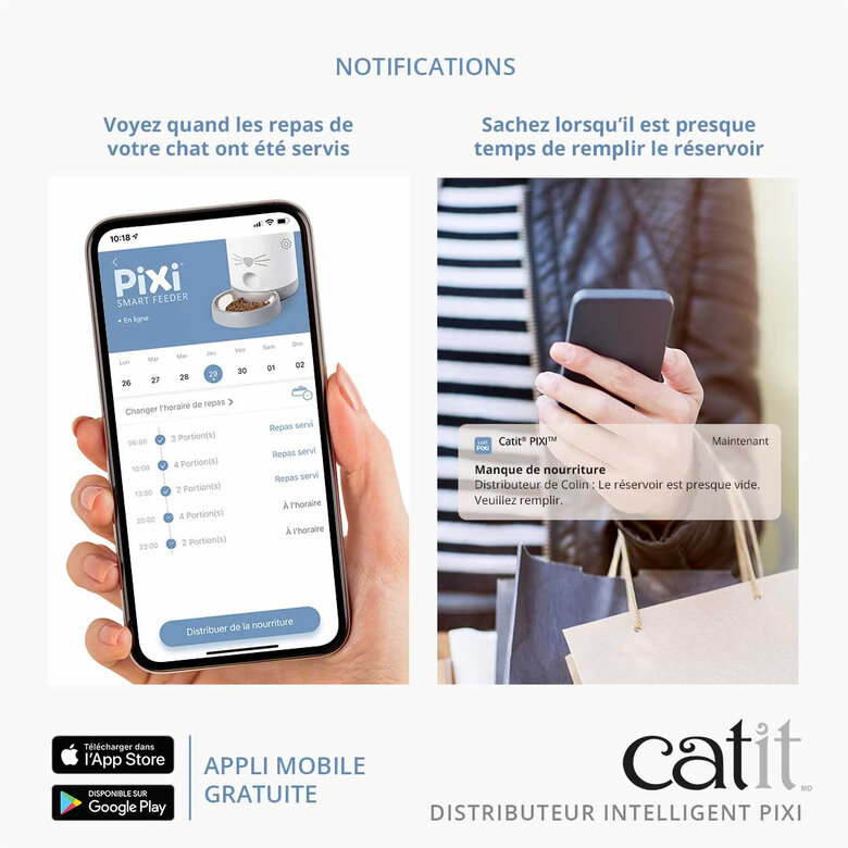 Catit - Distributeur de Nourriture Pixi Smart Wifi pour Chat - 1,2Kg image number null
