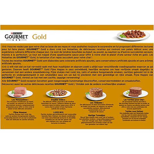 Gourmet - Boîte Gold Les Noisettes pour Chat - 12x85g image number null