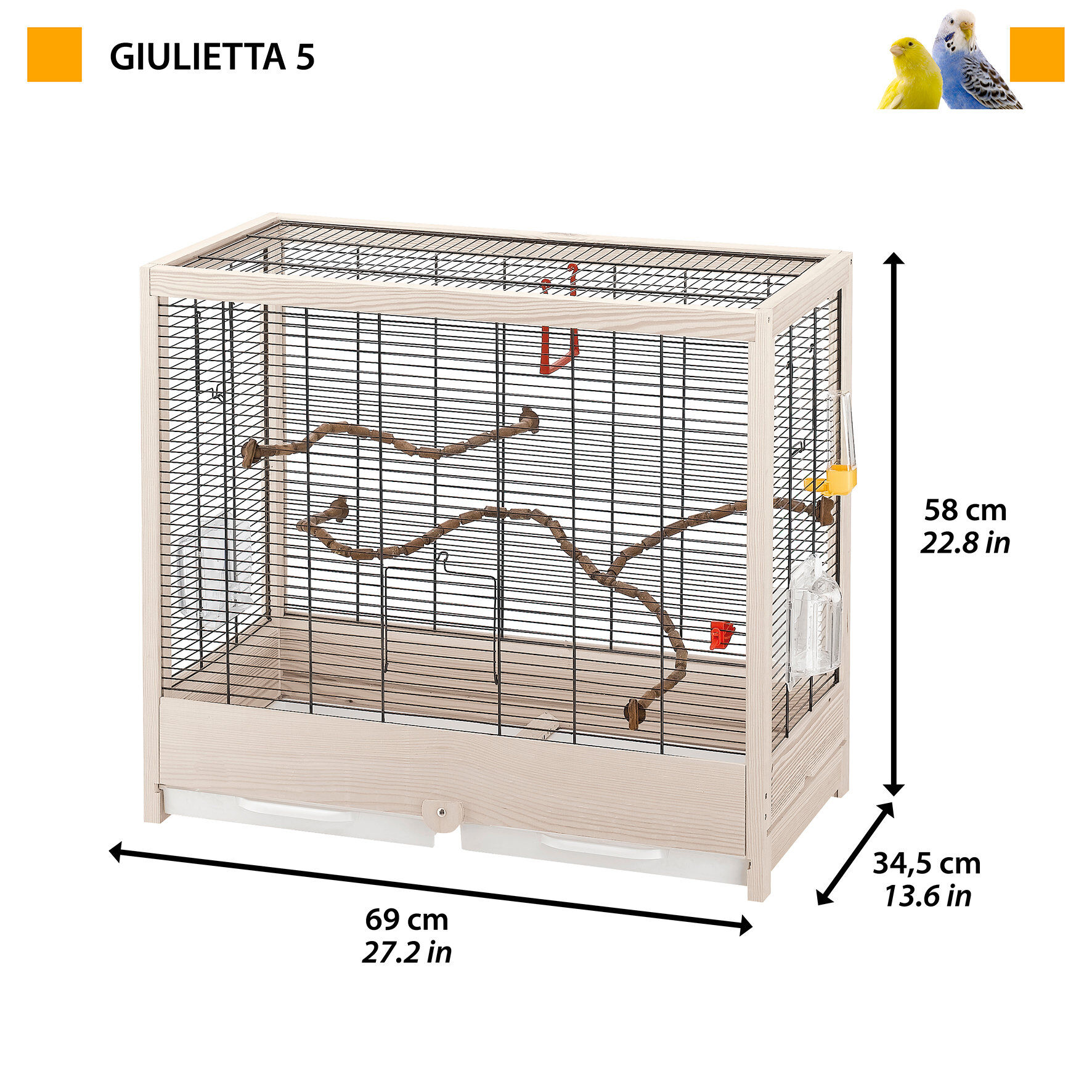 Ferplast - Cage Giulietta 5 pour Oiseaux Exotiques - Bois Image num&eacute;ro 4