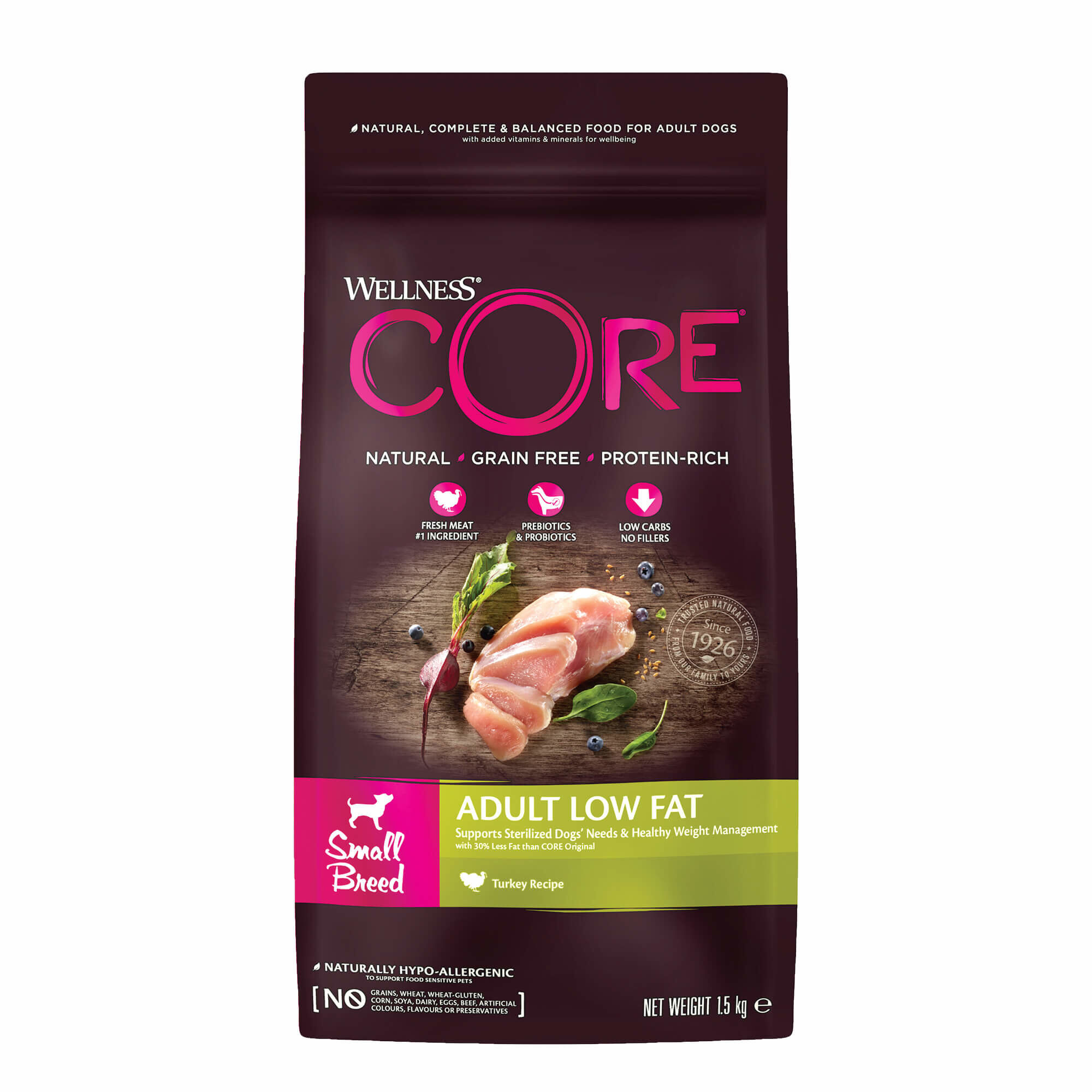 Wellness CORE - Croquettes Light Poulet et Dinde pour Chien Petite Race - 1,5Kg Image num&eacute;ro 1