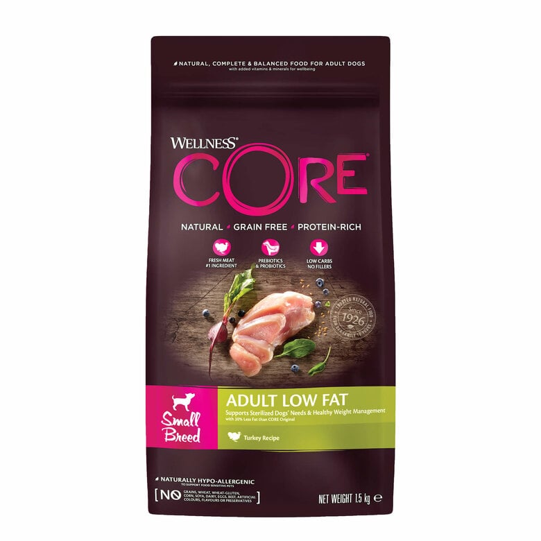 Wellness CORE - Croquettes Light Poulet et Dinde pour Chien Petite Race - 1,5Kg Image numéro 1 Wellness CORE - Croquettes Light Poulet et Dinde pour Chien Petite Race - 1,5Kg Image numéro 1