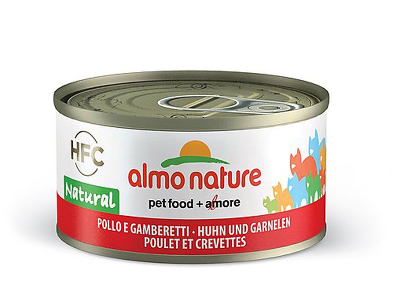 Almo Nature - Pâtée en Boîte HFC Natural Poulet et Crevettes pour Chat - 70g image number null
