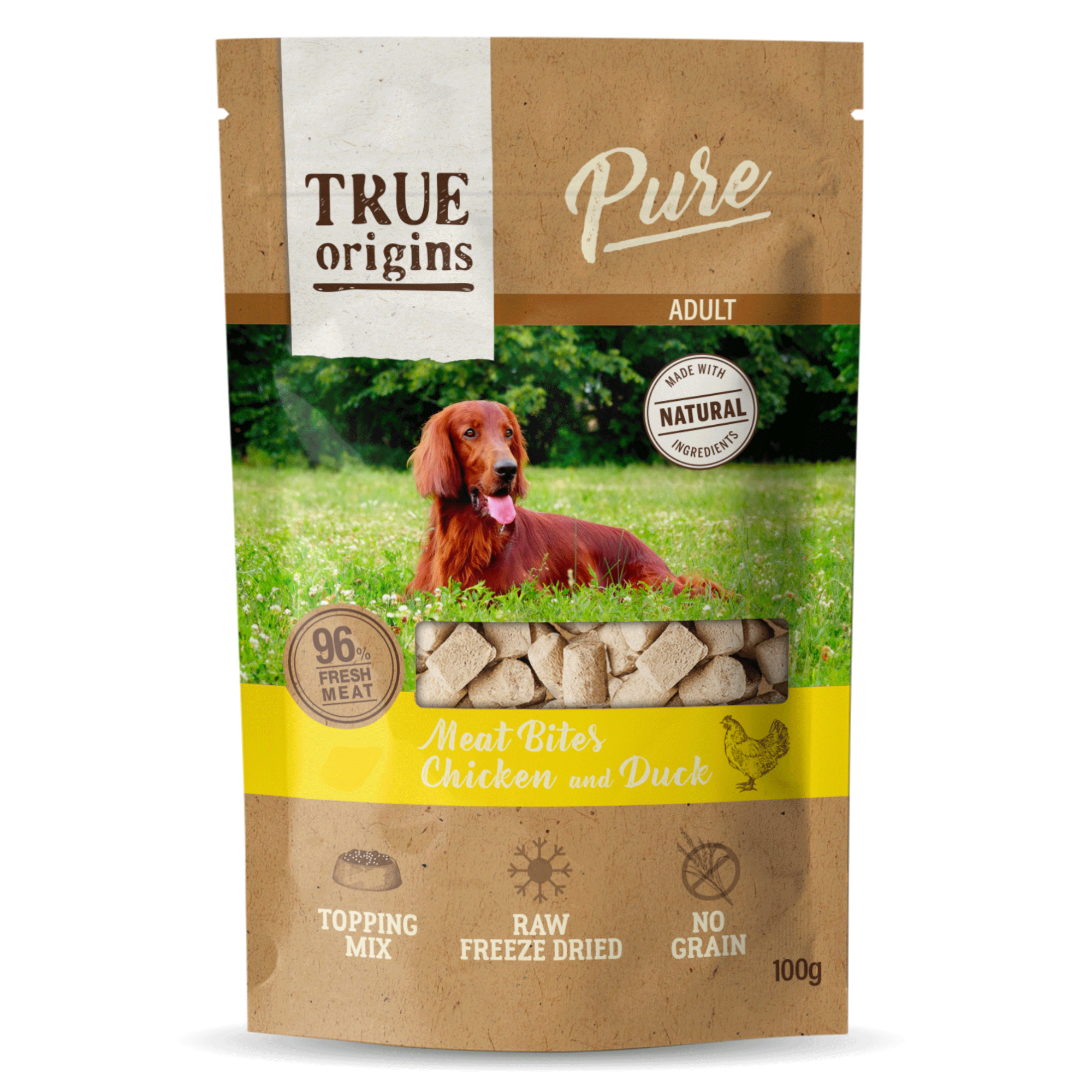 True Origins Pure - Friandises au Poulet et au Canard pour Chien Adulte - 100g Image num&eacute;ro 1