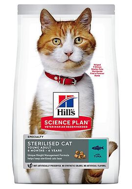Hill's Science Plan - Croquettes Sterilised Young Adult Thon pour Chat - 1,5Kg