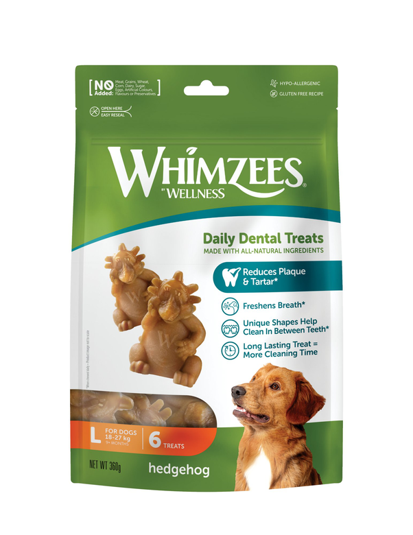 Whimzees - Friandises Hedgehog L Daily Dental Treats Pour Chiens - 360g Image numéro 1 Whimzees - Friandises Hedgehog L Daily Dental Treats Pour Chiens - 360g Image numéro 1