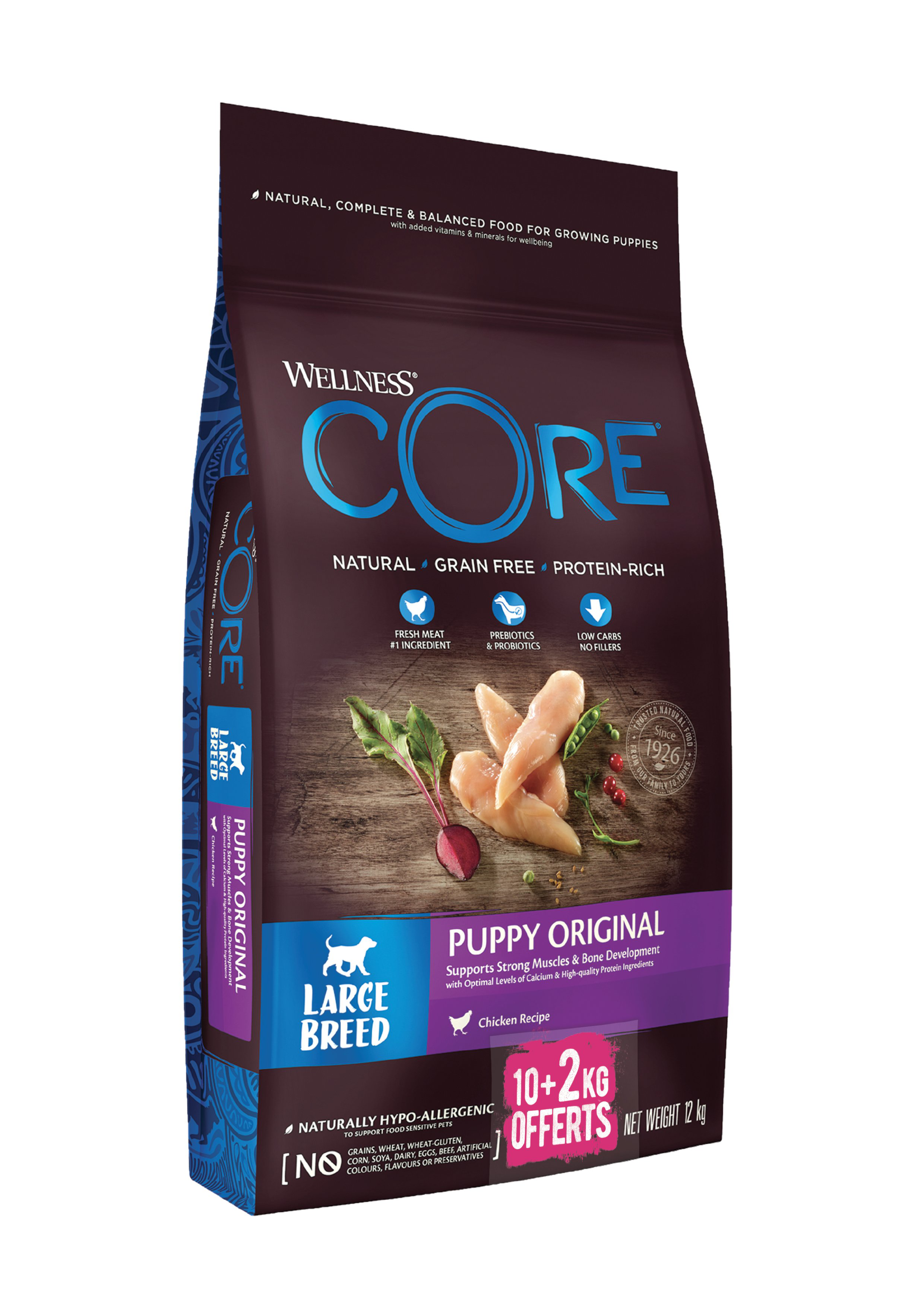 Wellness CORE - Croquettes Original Dinde et Poulet pour Chiot de Grande Race - 10+2Kg Image num&eacute;ro 1