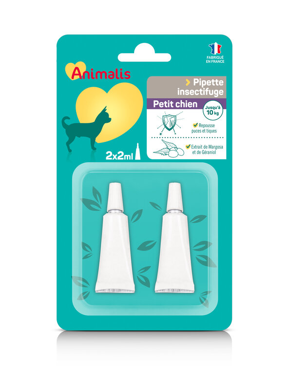 Animalis - Répulsif Insectifuge en Pipette pour Petit Chien - 2x2ml Image numéro 1 Animalis - Répulsif Insectifuge en Pipette pour Petit Chien - 2x2ml Image numéro 1