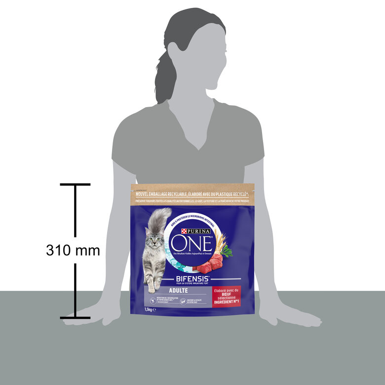 Purina One - Croquettes au Boeuf et Céréales pour Chat Adulte - 1,5Kg Image numéro 3 Purina One - Croquettes au Boeuf et Céréales pour Chat Adulte - 1,5Kg Image numéro 3