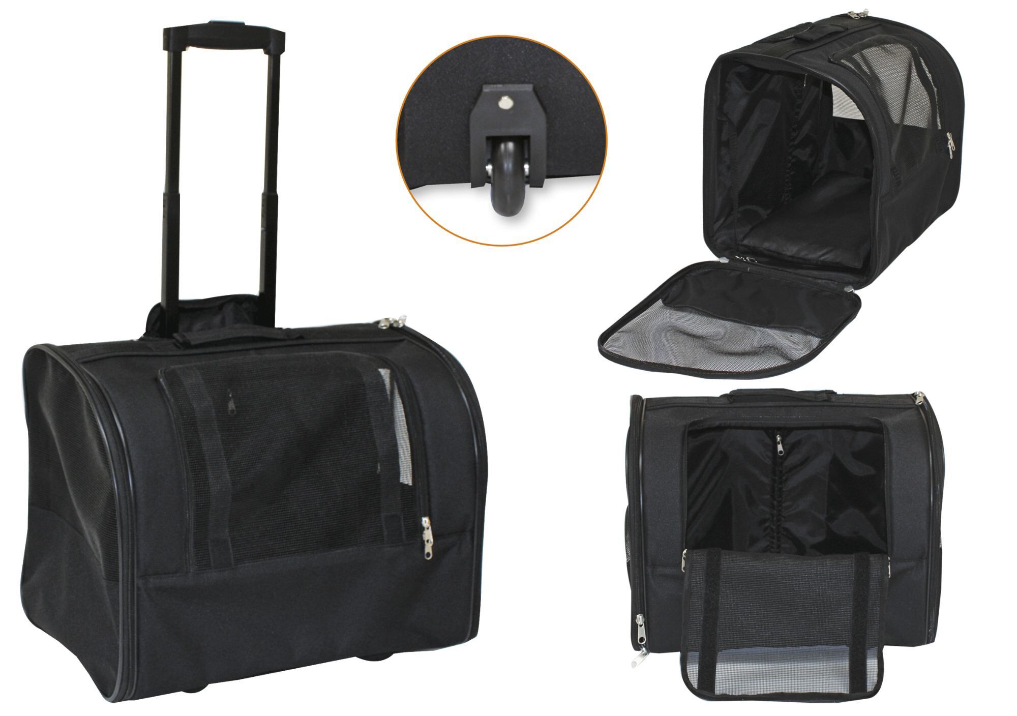 Croci - Sac de Transport Trolley Jolie Noir pour Chiens et Chats - 44x28x33cm Image num&eacute;ro 5