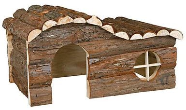 Trixie - Maison Hanna lapin en bois d'écorce/flammée - 43x22x28 cm
