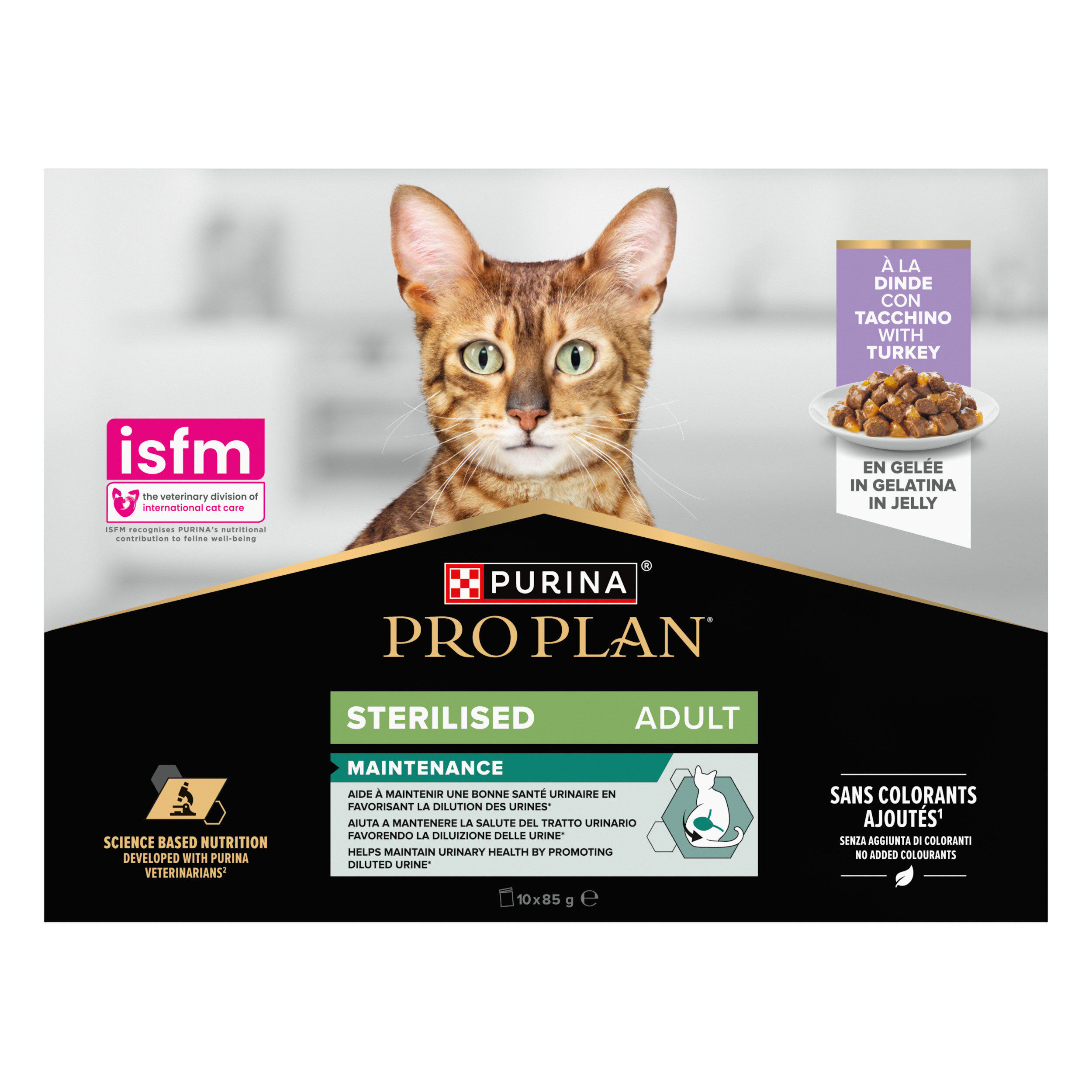 Pro Plan - P&acirc;t&eacute;e en Gel&eacute;e Adult Sterilised Maintenance Dinde pour Chats - 10x85g Image num&eacute;ro 3