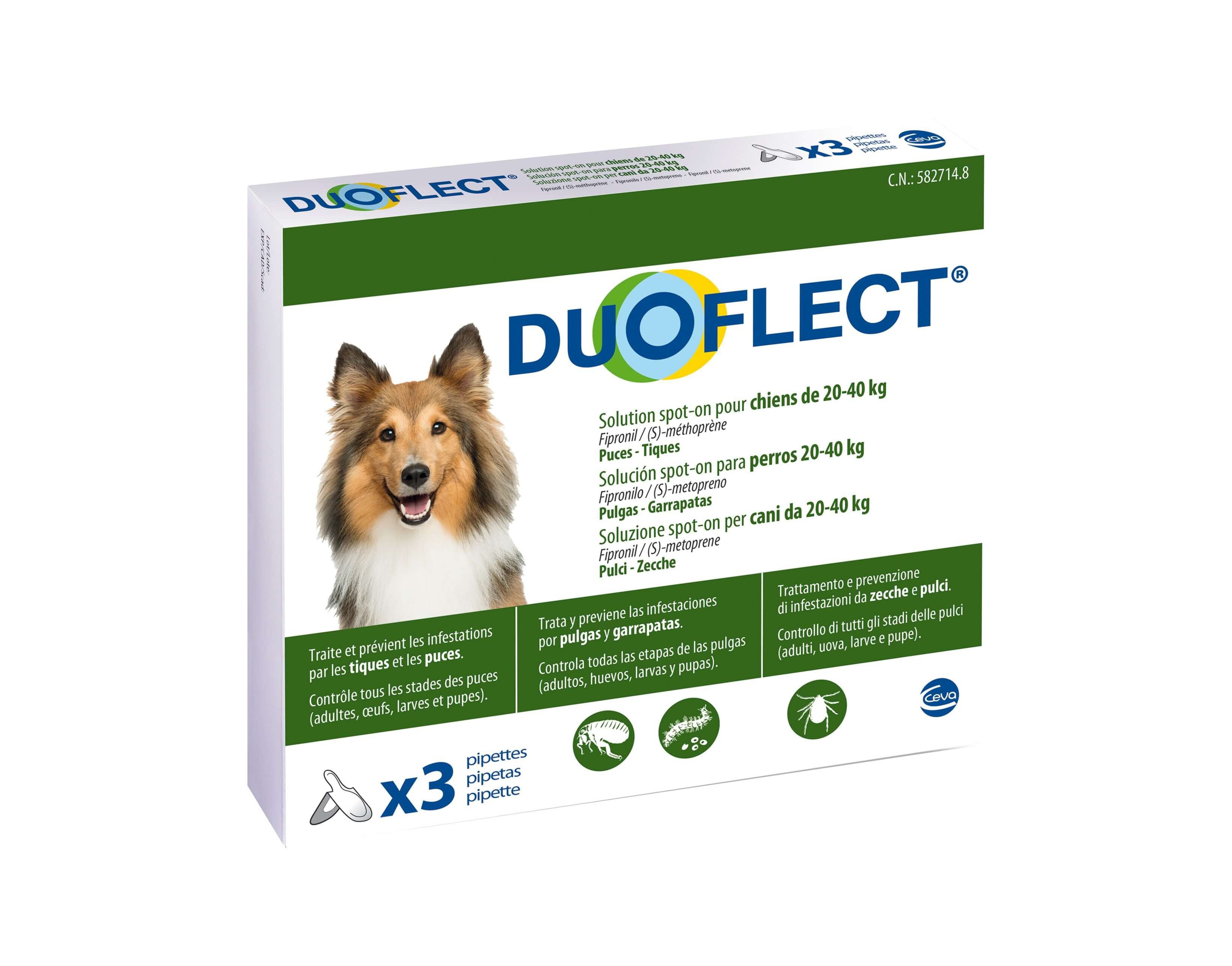 Duoflect - Pipettes Antiparasitaire de 20 &agrave; 40Kg pour Chien - x3 Image num&eacute;ro 1