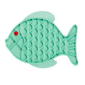 Duvoplus - Tapis à Lécher Forme Poisson Vert pour Chiens et Chats - 23,5x18,5x0,8cm