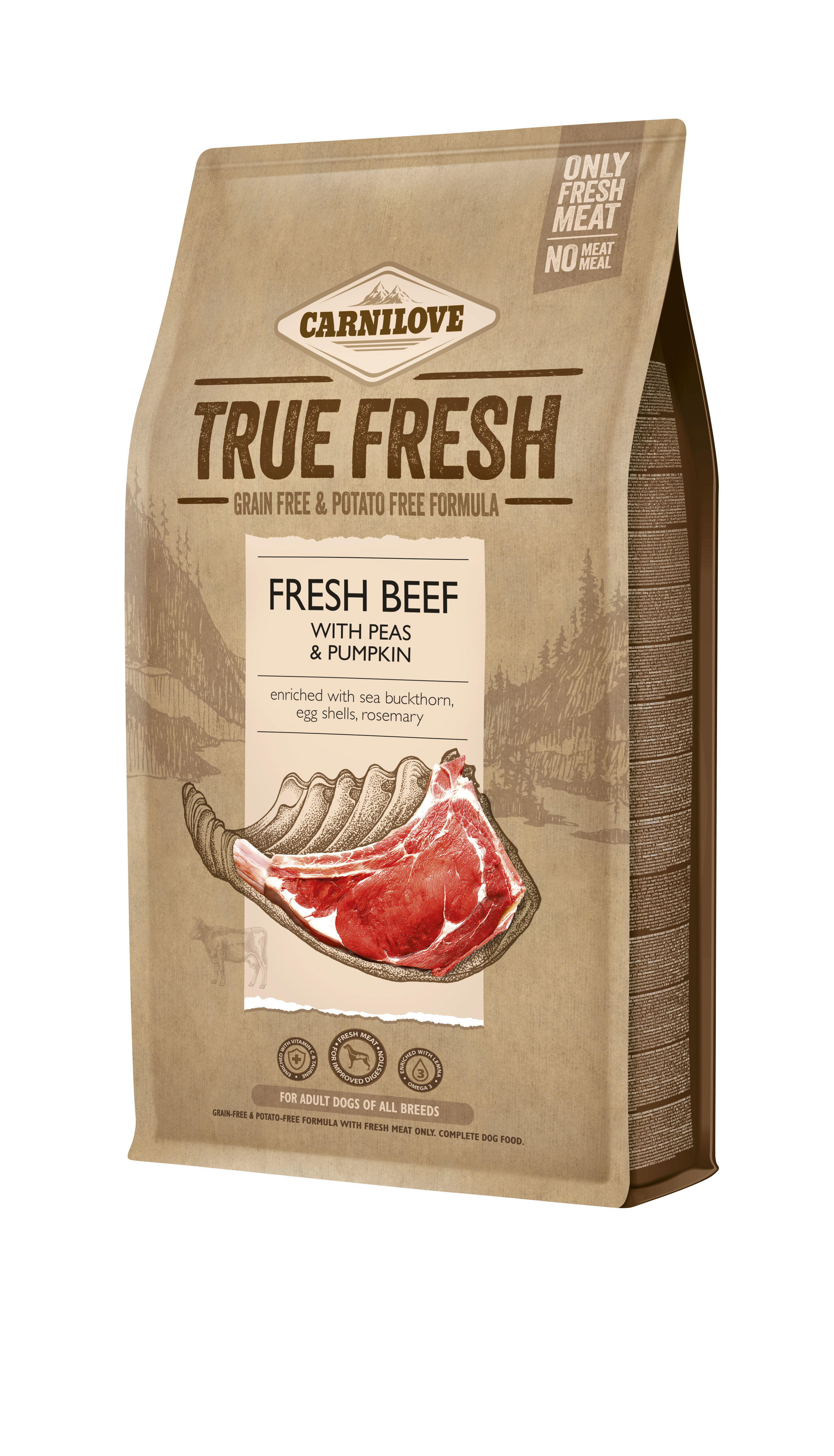 Carnilove - Croquettes True Fresh Adult au B&oelig;uf pour Chiens - 4Kg Image num&eacute;ro 1