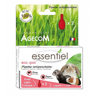 Essentiel - Pipettes Antiparasitaires Eco Spot 7 pour Furets et Lapins - 2x0,6ml