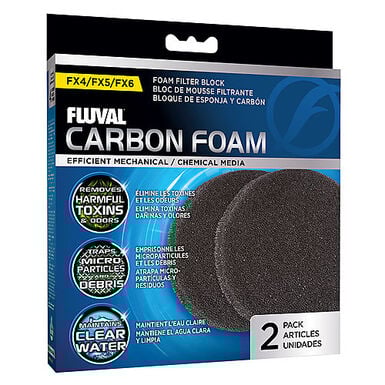 Fluval - Blocs de Mousse Charbon Filtrante FX4/FX5/FX6 pour Filtre Extérieur - x2