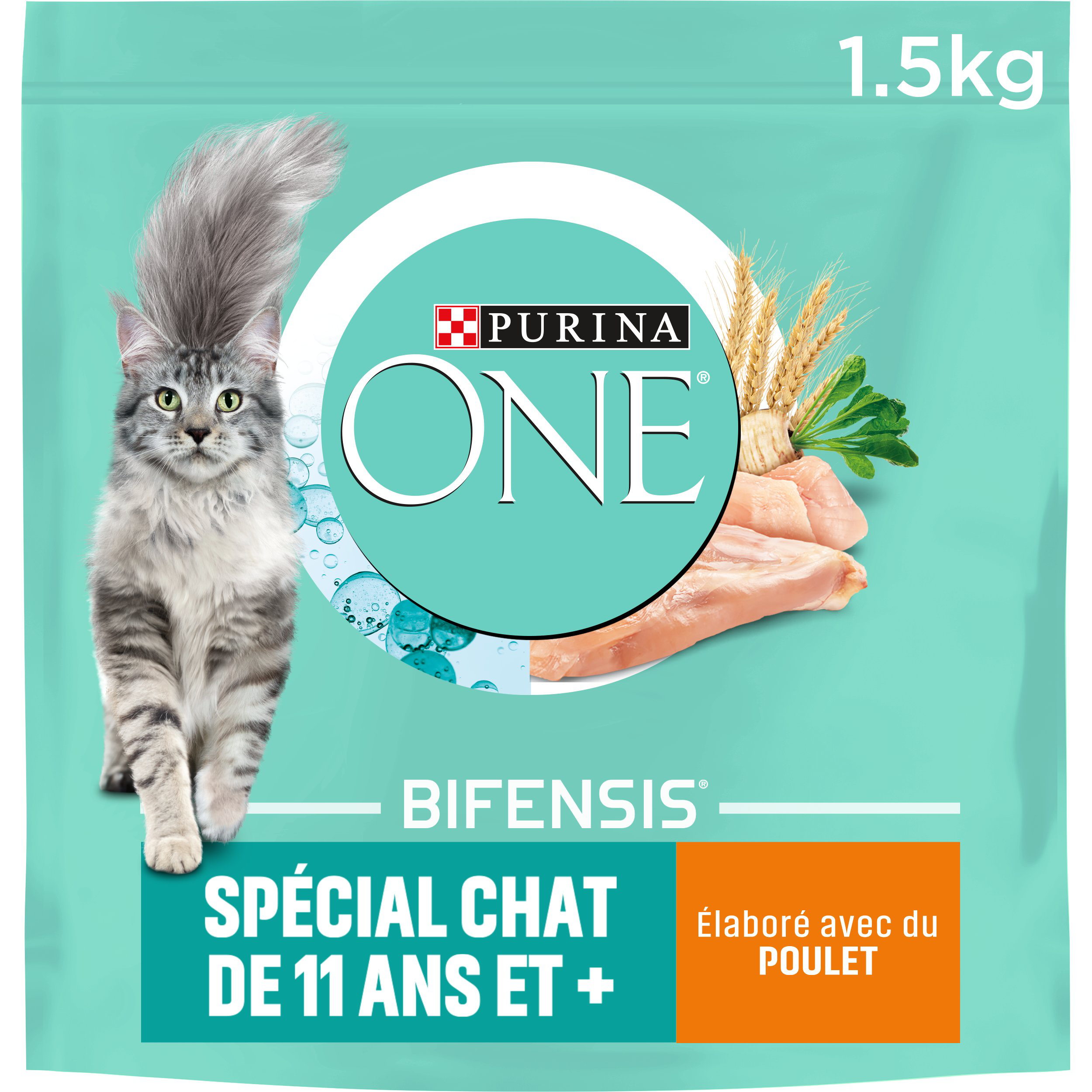 Purina One - Croquettes au Poulet et C&eacute;r&eacute;ales pour Chat Senior 11+ - 1,5Kg Image num&eacute;ro 4