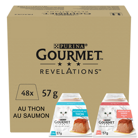 Gourmet - Portions Repas Revelations Mousseline Thon et Saumon pour Chats - 48x57g