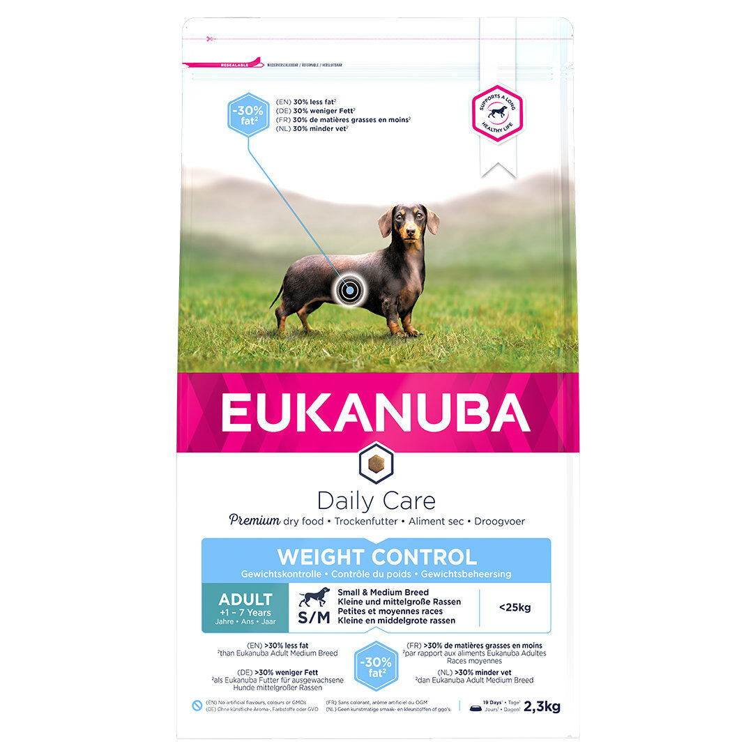 Eukanuba - Croquettes Daily Care Adulte Contr&ocirc;le de Poids Pour Petites et Moyennes Races Poulet - 2,3kg Image num&eacute;ro 1