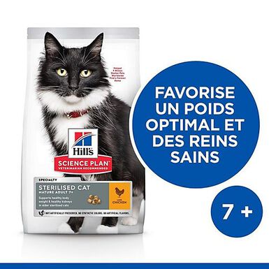 Hill's Science Plan - Mature Adult Sterilised Cat Croquettes Pour Chat Agé Stérilisé Poulet - 1,5kg