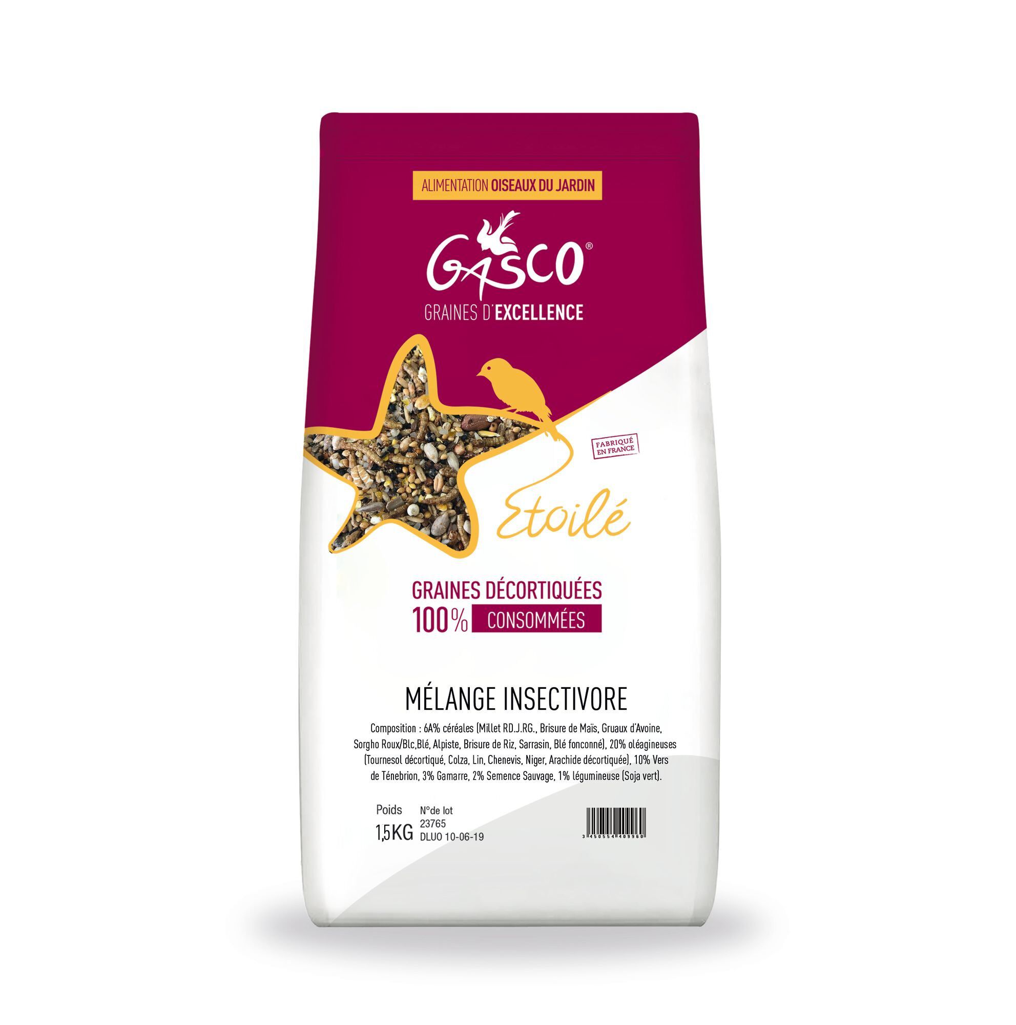 Gasco - M&eacute;lange de Graines Insectivore pour Oiseaux - 1,5Kg Image num&eacute;ro 1