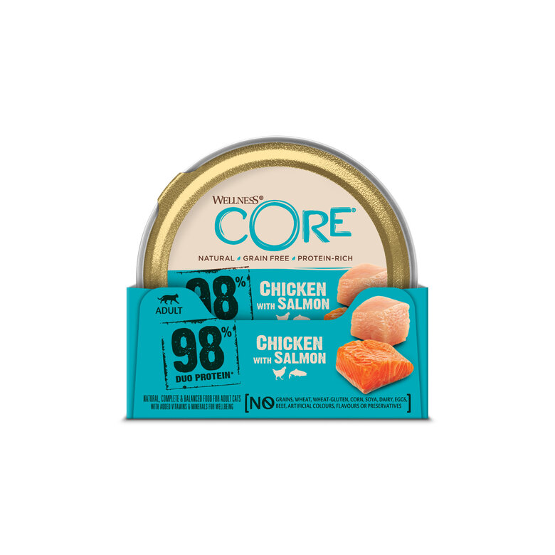 Wellness CORE - Repas Complet Naturel au Poulet et Saumon pour Chat - 85g Image numéro 1 Wellness CORE - Repas Complet Naturel au Poulet et Saumon pour Chat - 85g Image numéro 1