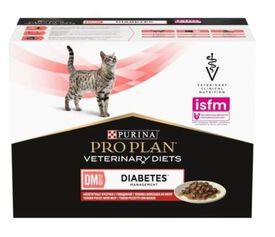 Pro Plan - Sachets Veterinary Diets DM ST/Ox Diabetes au Boeuf pour Chats - 10x85g