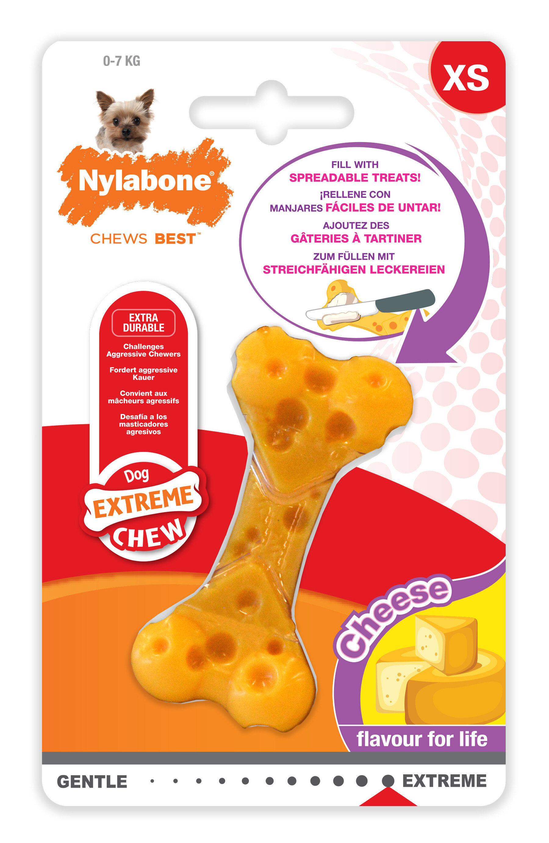 Nylabone - Jouet Os A M&acirc;cher Extreme Chew Au Fromage pour Chiens - XS Image num&eacute;ro 1