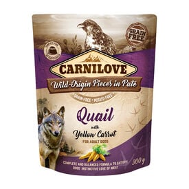 Carnilove - Sachet Fraîcheur Adulte Caille et Carottes Jaunes pour Chiens - 300g