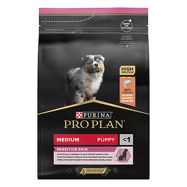 Pro Plan - Croquettes OPTIDERMA Medium Sensitive Skin Saumon pour Chiot - 3Kg