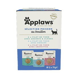 Applaws - Multipack Sachets au Poisson pour Chat - 840g