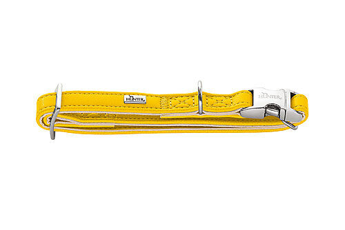 Hunter - Collier Amalfi Alu-Strong en Similicuir Jaune pour Chiens - 55/L Image num&eacute;ro 1