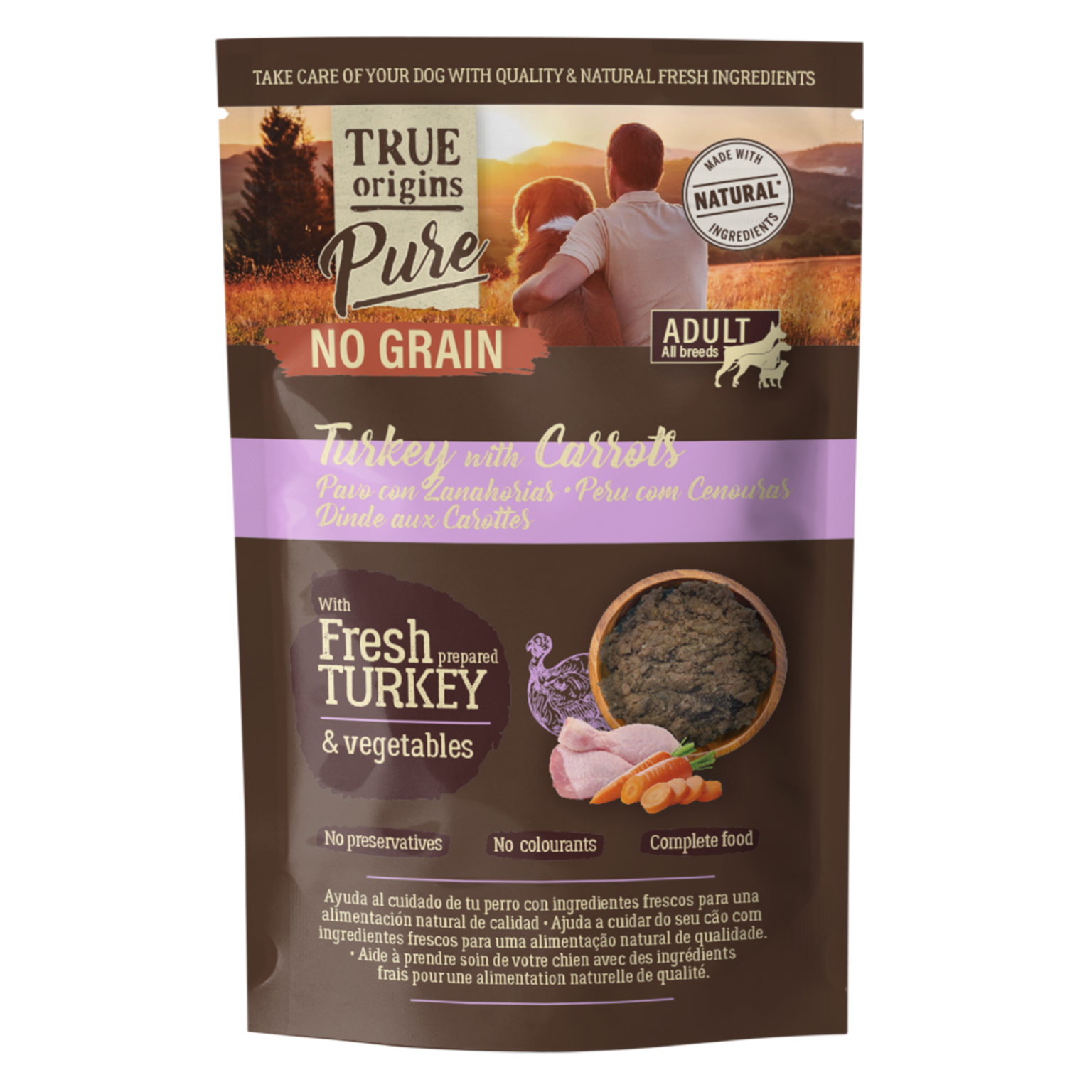 True Origins Pure - P&acirc;t&eacute;e sans C&eacute;r&eacute;ales Dinde & Carottes pour Chiens - 150g Image num&eacute;ro 1