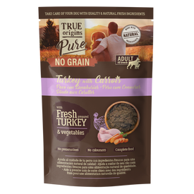 True Origins Pure - P&acirc;t&eacute;e sans C&eacute;r&eacute;ales Dinde & Carottes pour Chiens - 150g