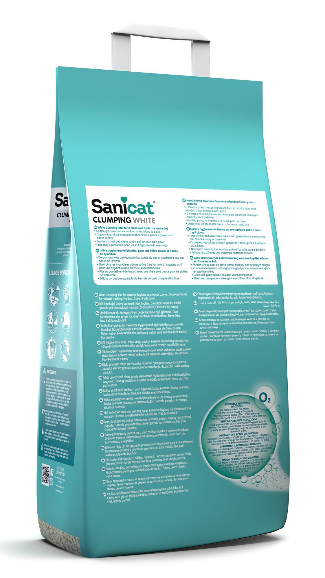 Sanicat - Liti&egrave;re Agglomerante Blanche &agrave; l'Oxygene Actif pour Chat - 20L Image num&eacute;ro 2