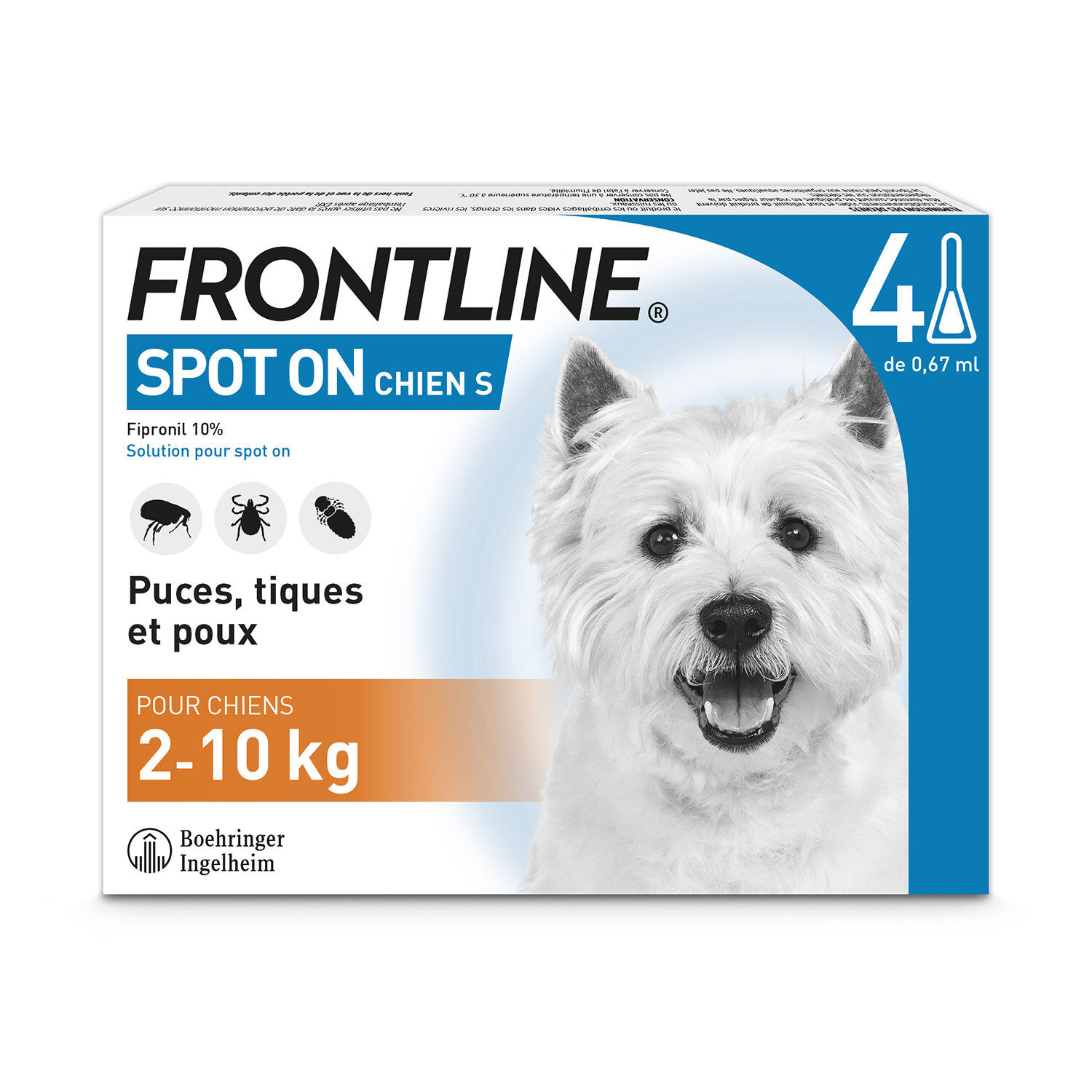 Frontline - Pipettes Antiparasitaire pour Chien de 2 &agrave; 10Kg - 4x0,67ml Image num&eacute;ro 1