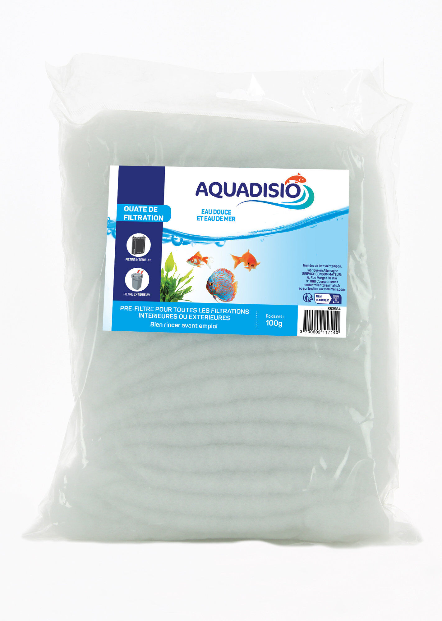 Aquadisio - Ouate Filtrante pour Aquarium - 100g Image num&eacute;ro 1