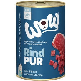 WOW - Repas Complet Naturel PUR Boeuf pour Chiens - 400g