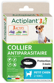 ActiPlant'3 - Collier Antiparasitaire pour Petit Chien - Noir