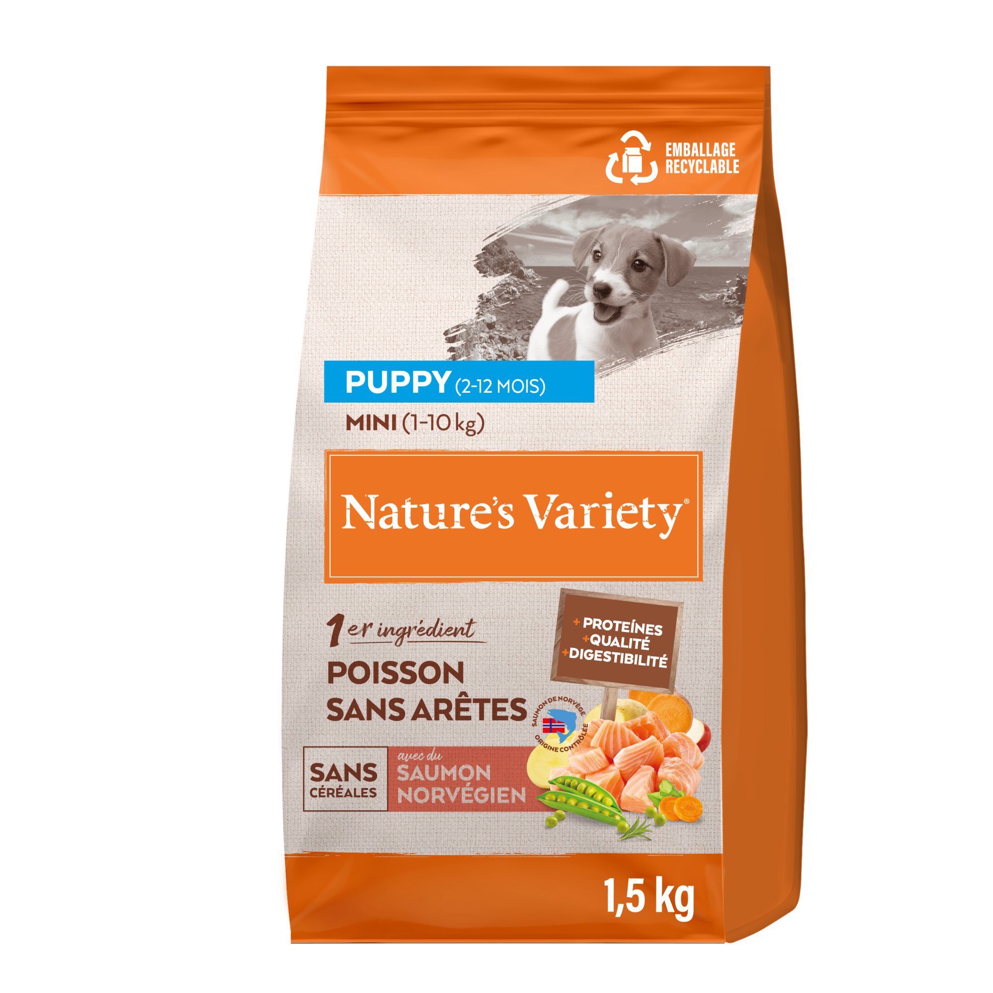 Nature's Variety - Croquettes No Grain Puppy Mini Au Saumon Pour Chiens - 1,5kg Image num&eacute;ro 5