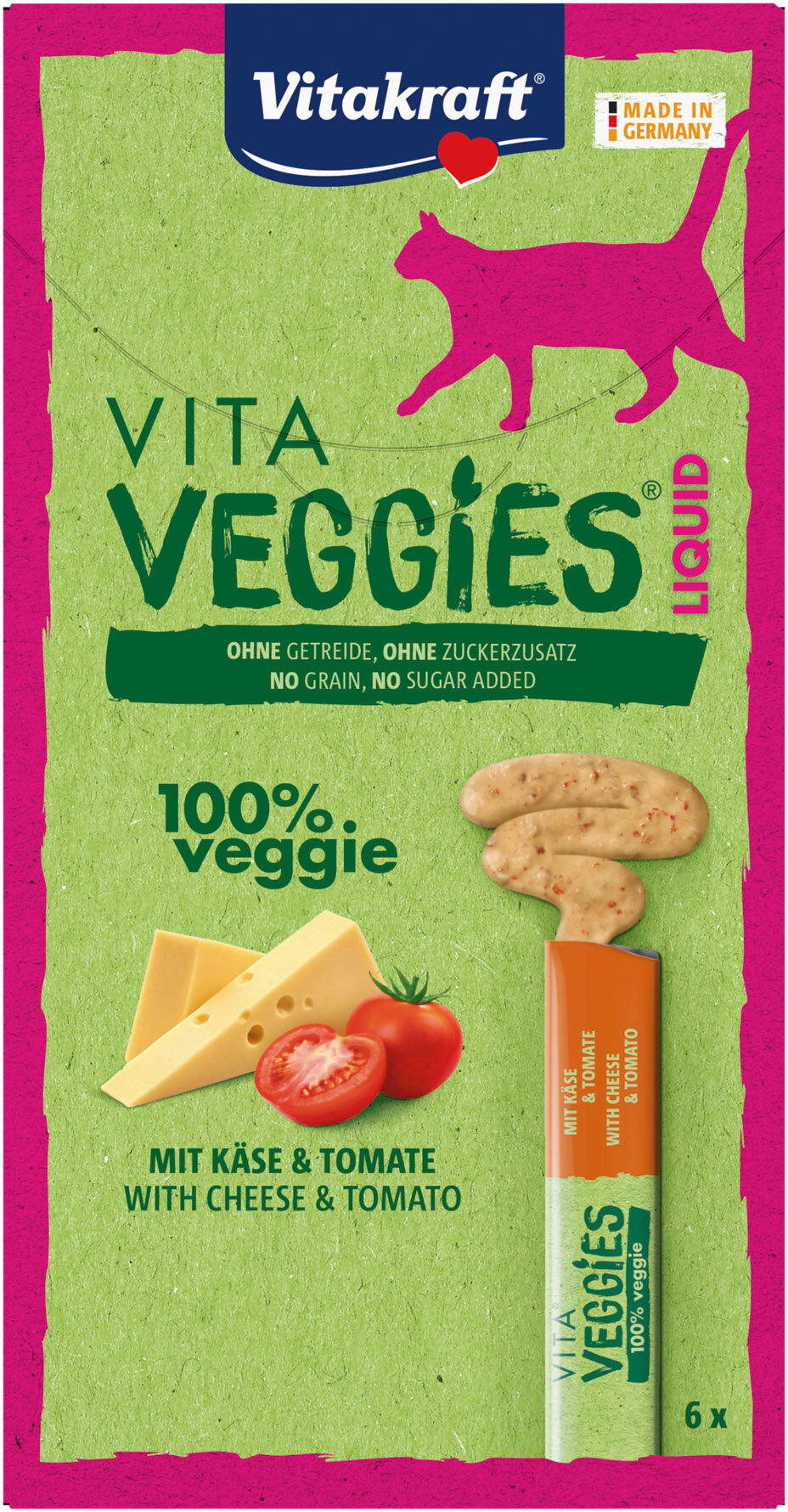 Vitakraft - Friandises Veggies Liquid chat fromage tomate 6x15g Image num&eacute;ro 1