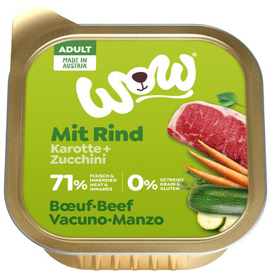 Wow - Repas Complet Naturel au Boeuf pour Chien Adultes