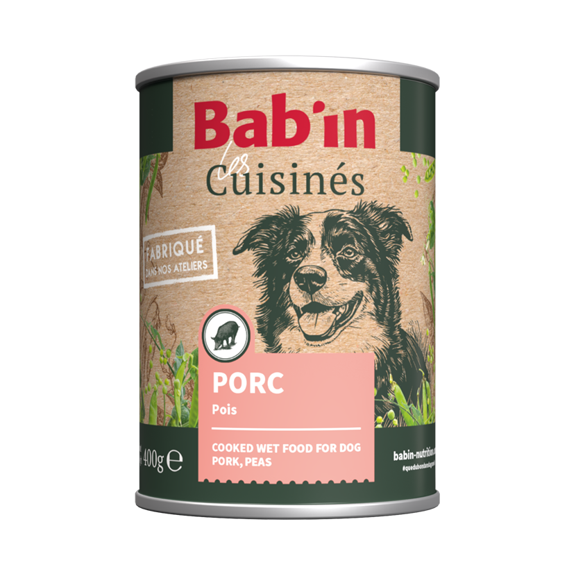Bab'in - P&acirc;t&eacute;e Les Cuisin&eacute;s au Porc pour Chiens Adultes - 400g Image num&eacute;ro 1