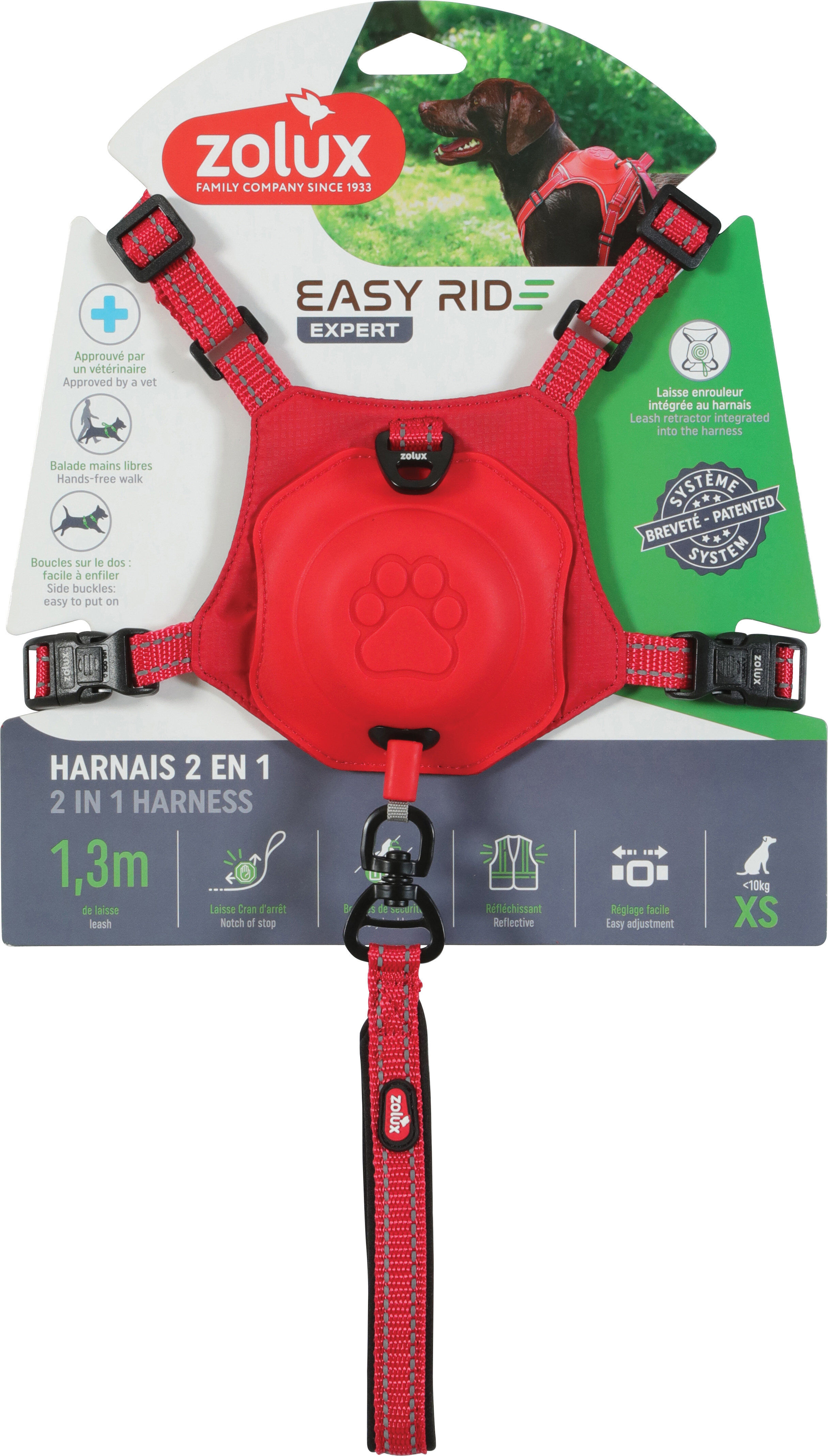 Zolux - Harnais Easyride Rouge pour Chiens - XS Image num&eacute;ro 1