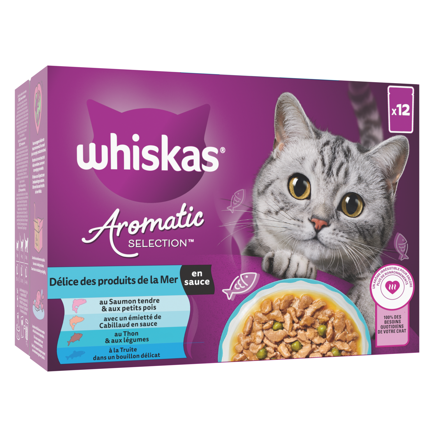Whiskas - Sachets Aromatic Selection D&eacute;lice des Produits de la Mer en Sauce pour Chats - 12x85g Image num&eacute;ro 1