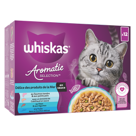 Whiskas - Sachets Aromatic Selection D&eacute;lice des Produits de la Mer en Sauce pour Chats - 12x85g